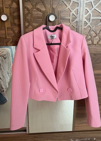 H&M Pembe Mini Kadın Blazer Ceket