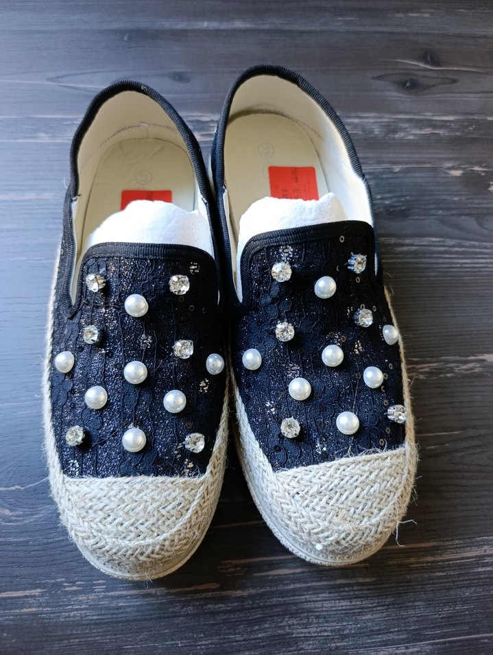 Guja İnci Detaylı Mavi Denim Kadın Spor Ayakkabı - Görsel 3