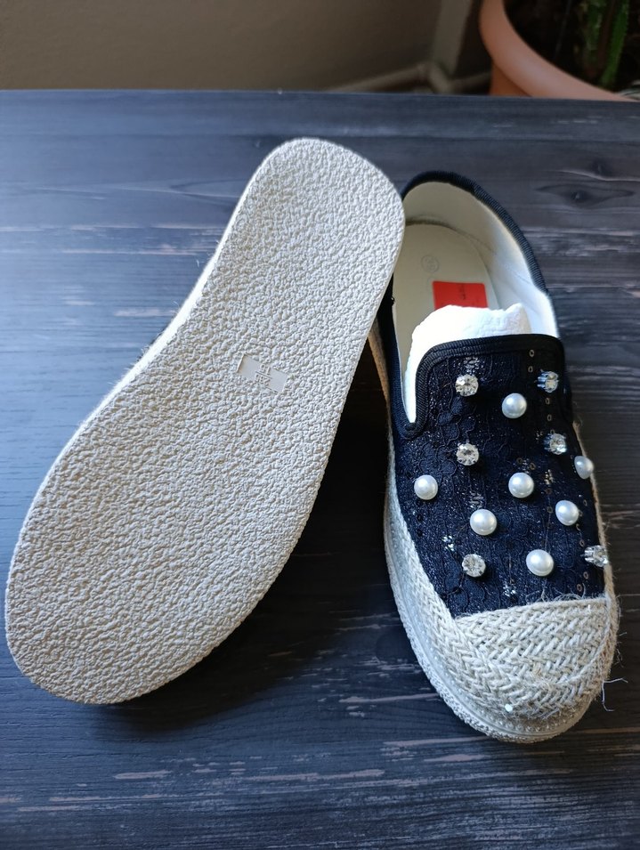 Guja Boncuk İşlemeli Kot Kadın Platform Sneaker - Görsel 4