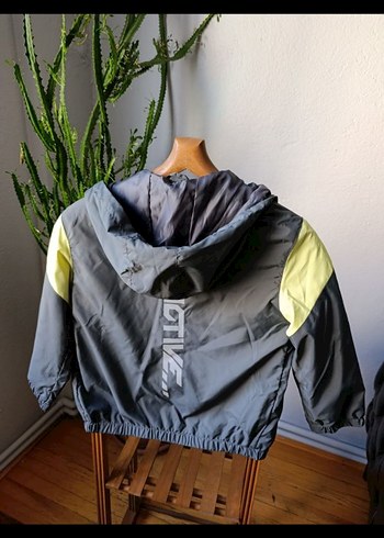 Defacto Erkek Çocuk Gri Fermuarlı Yağmurluk - Görsel 2