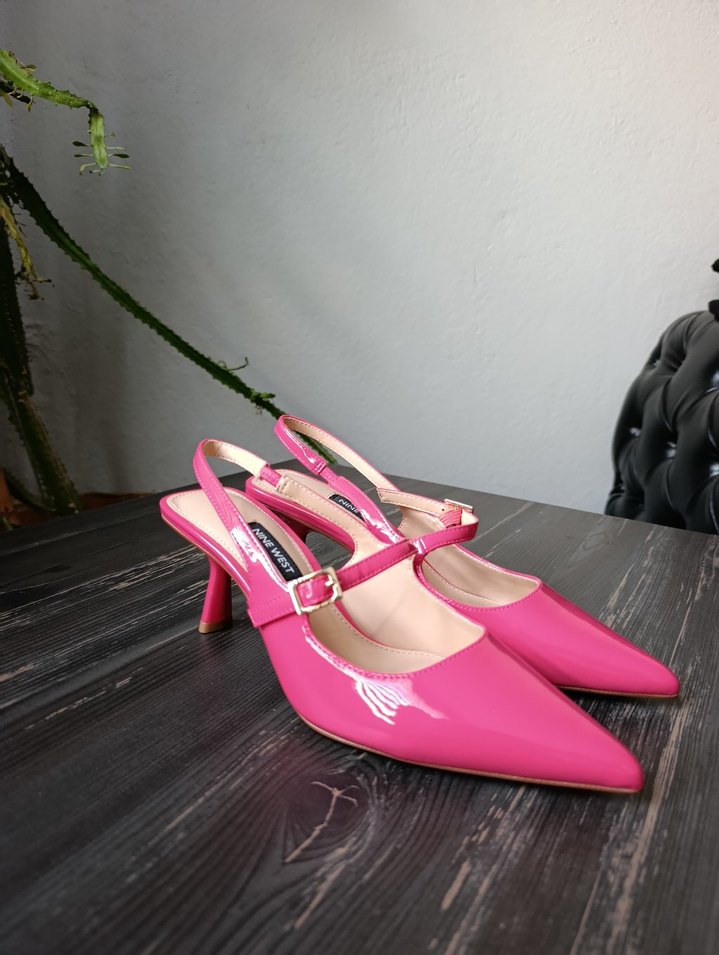 Nıne West Pembe Rugan Tokalı Stiletto - Görsel 4