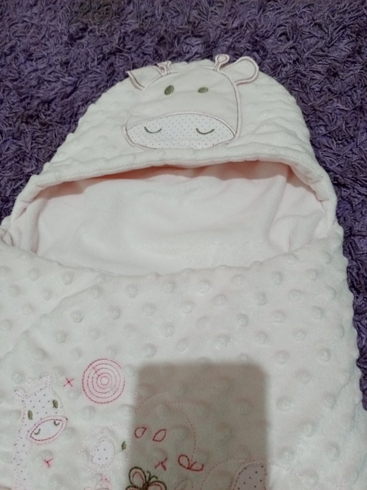 Nakışlı Bebek Battaniyesi, Mor Tonlarında - Görsel 2