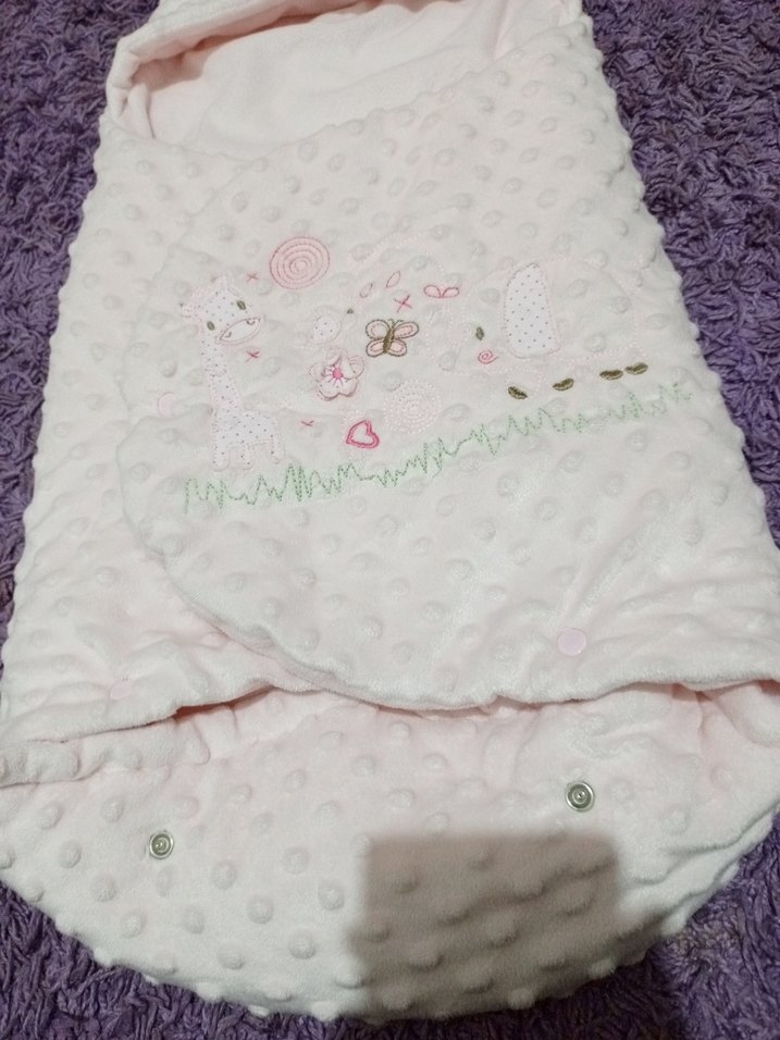 Nakışlı Bebek Battaniyesi, Mor Tonlarında - Görsel 4