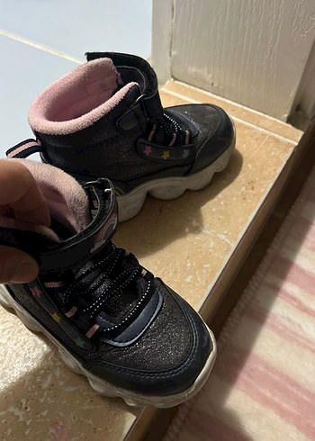 Kız Çocuk Siyah Spor Botlar Velcro - Görsel 4