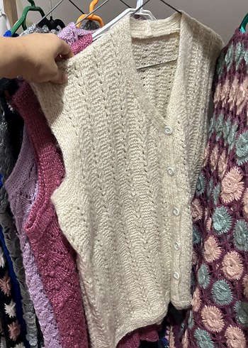 Bohem Tarz Çok Renkli Kadın Örgü Süveter - Görsel 6