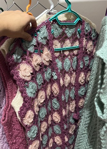 Bohem Tarz Çok Renkli Kadın Örgü Süveter - Görsel 5