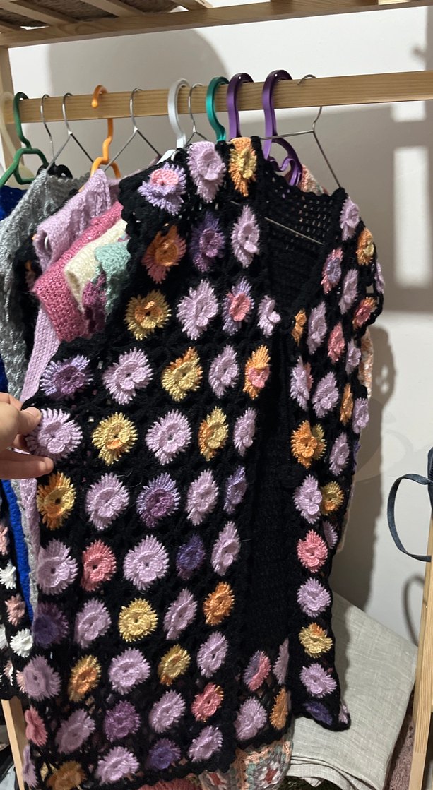 Bohem Tarz Çok Renkli Kadın Örgü Süveter - Görsel 2