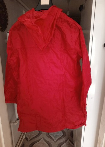 Kırmızı Fermuarlı Rahat yagmurluk - Görsel 4