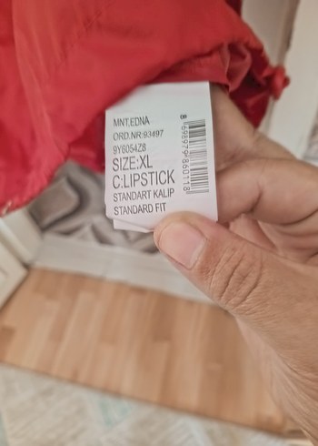 Kırmızı Fermuarlı Rahat yagmurluk - Görsel 5