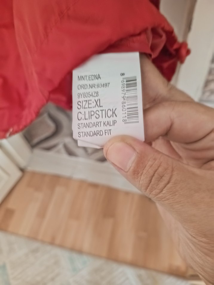 Kırmızı Fermuarlı Rahat yagmurluk - Görsel 5