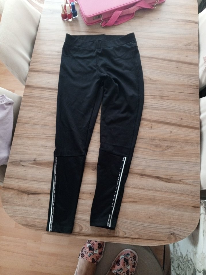 Siyah Elastik kız cocukSpor Tayt - Görsel 3