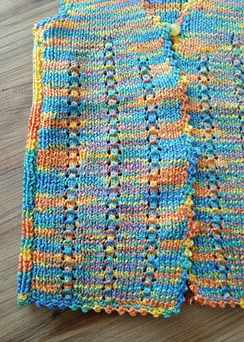 Renkli Örgü Kız Çocuk V Yaka yelek - Görsel 3