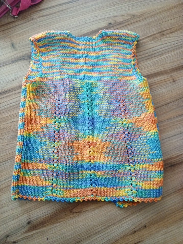 Renkli Örgü Kız Çocuk V Yaka yelek - Görsel 5