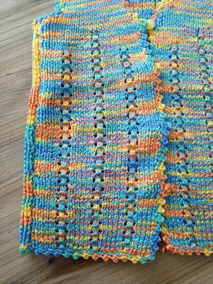 Renkli Örgü Kız Çocuk V Yaka yelek - Görsel 3