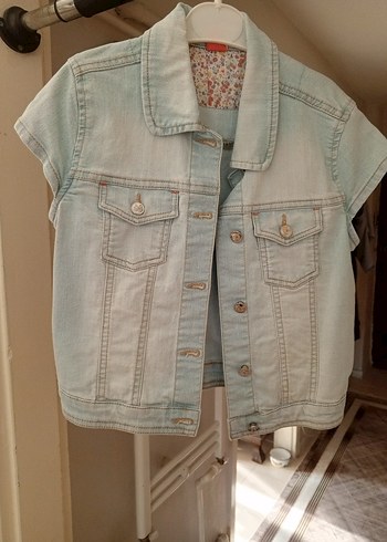 LC Waikiki kot Kısa Kollu Düğmeli Kadın Denim Ceket