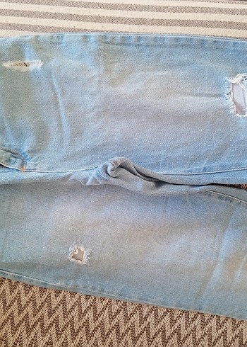 10 Yaş Beden Mavi Loose Fit Midi Kız çocuk Kot Pantolon