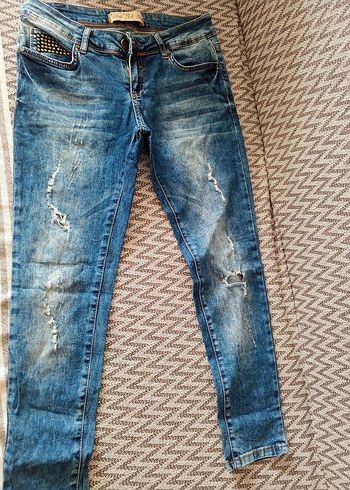 Diğer Kadın Mavi Bol Kesim Kot Pantolon