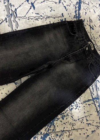28 Beden Siyah Gri Baskılı Bayan Pantolon Baggy