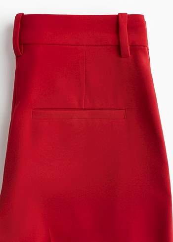 32 Beden Kırmızı Pilili Uzun Kadın Kumaş Pantolon #h&m