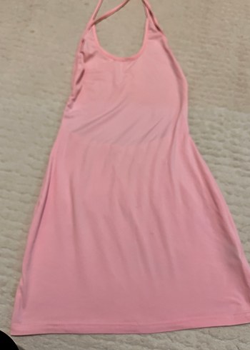 s Beden pembe Renk Y2K girls club yazılı pembe mini elbise