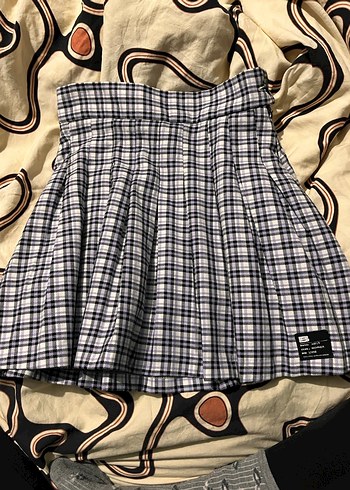 Kadın Ekose Pilili Midi Etek bershka pileli mini etek