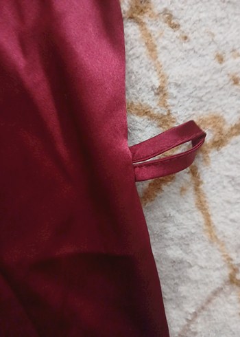 Bordo Uzun Kollu Kadın sabahlik - Görsel 4