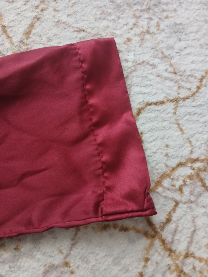 Bordo Uzun Kollu Kadın sabahlik - Görsel 5