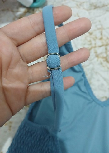 Mavi Örgü Detaylı Kadın Mayo - Görsel 6