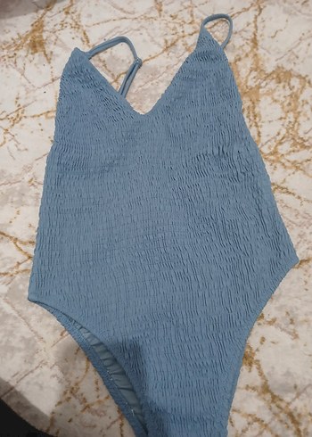 Mavi Örgü Detaylı Kadın Mayo - Görsel 7