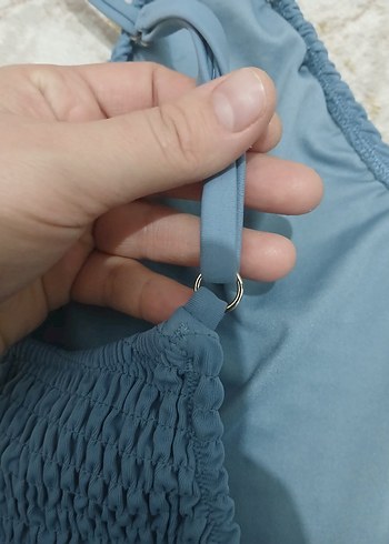 Mavi Örgü Detaylı Kadın Mayo - Görsel 5