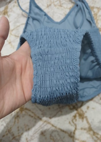 Mavi Örgü Detaylı Kadın Mayo - Görsel 4