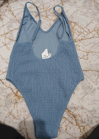 Mavi Örgü Detaylı Kadın Mayo - Görsel 8