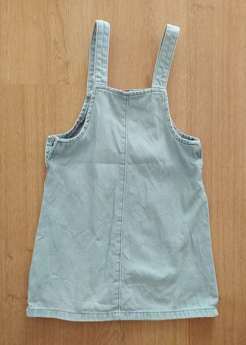 Defacto Kız Çocuk Mavi Denim Askılı Elbise