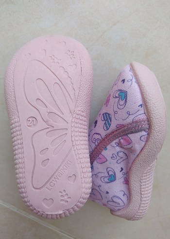 21 Beden Kız Çocuk Fermuarlı Pembe panduf