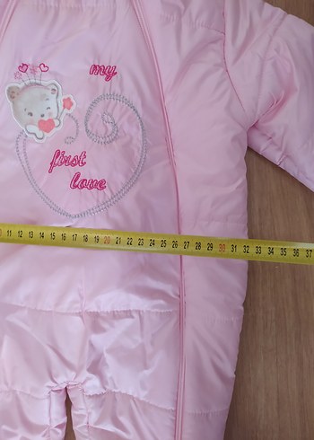 Kız Bebek Pembe Kürklü Kapüşonlu Tulumu - Görsel 6