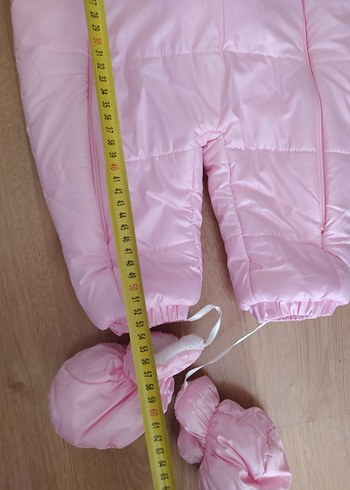 Kız Bebek Pembe Kürklü Kapüşonlu Tulumu - Görsel 7