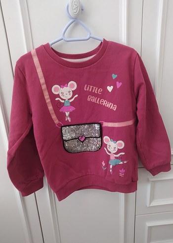 Kız Çocuk Renkli Baskılı Sweatshirt