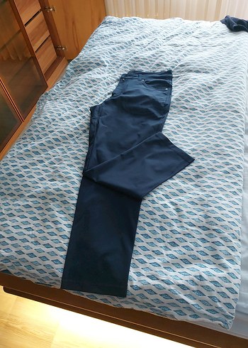 Erkek Mavi Denim Kumaş Pantolon