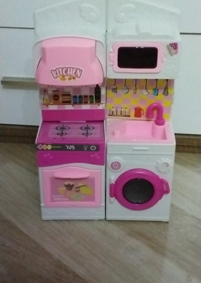 Pembe Çocuk Mutfak ve Çamaşır Seti - Görsel 2