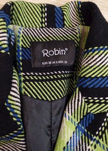 Düğmeli Çok Renkli Kadın Ekose Blazer - Görsel 5