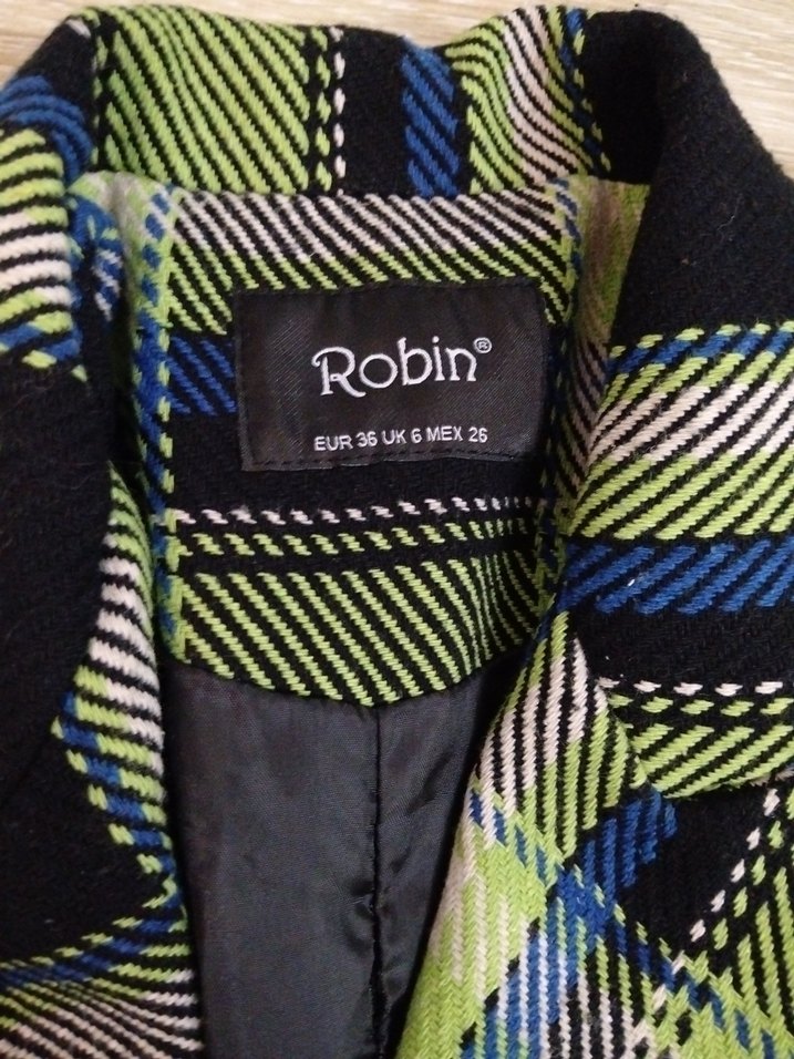 Düğmeli Çok Renkli Kadın Ekose Blazer - Görsel 5