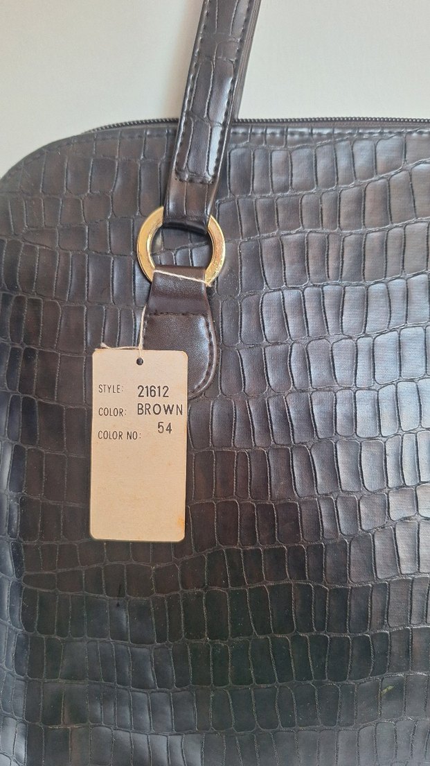 Acı kahve Desenli Deri evrak/laptop Çanta - Görsel 2