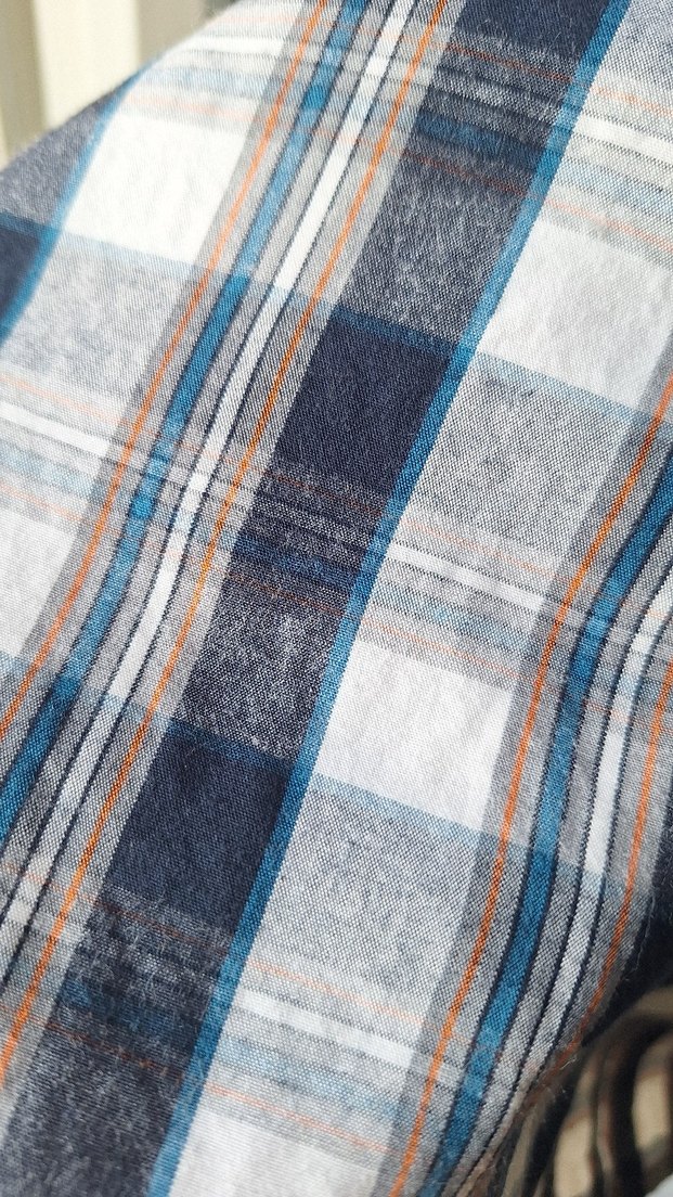 Mavi - Ekoseli Bol Kesim Elbise - Görsel 4