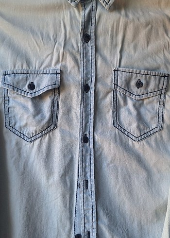 Bershka Bershka - Açık Denim Kadın Gömlek