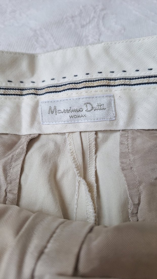 MASSIMO DUTTI - Kadın Bej Bermuda Şort - Görsel 2