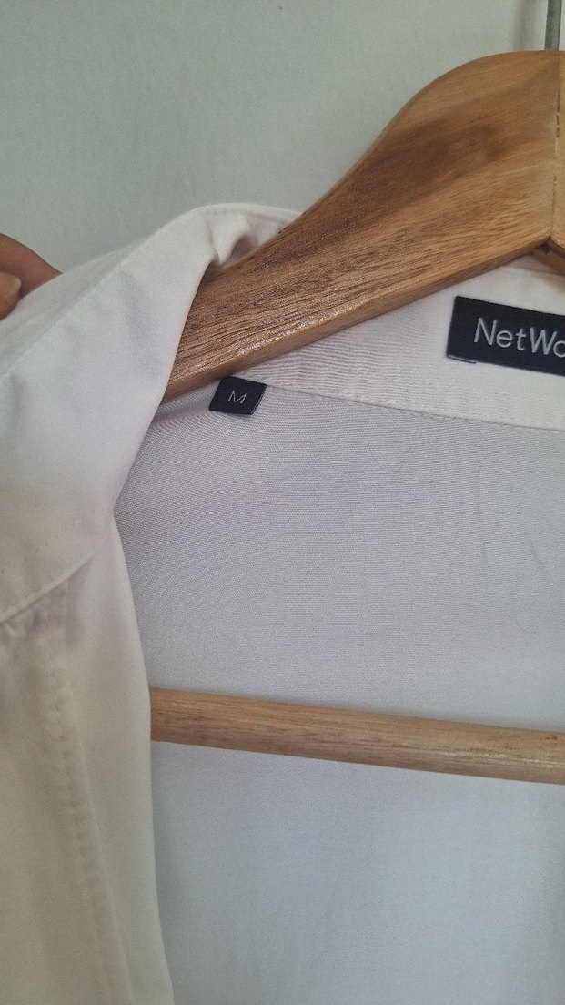 Network - Düğmeli Beyaz Kısa Kollu Kadın Gömlek - Görsel 4