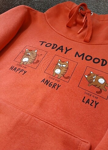 xs Beden turuncu Renk Koton Kadın Turuncu Sweatshirt
