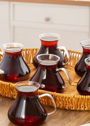 Koyu Bordo Cam Çay bardağı - Görsel 2