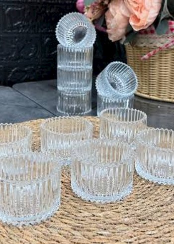 Şeffaf Çizgili Cam Bardak Seti - Görsel 2