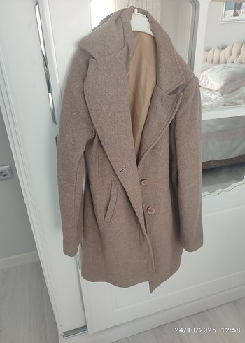 Klasik Bej Kadın Kaban - Görsel 2